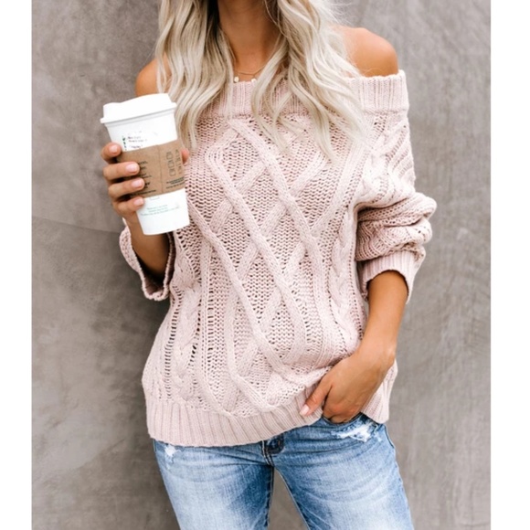 MARISSA Off Shoulder Knit Sweater - Picture 1 of 8